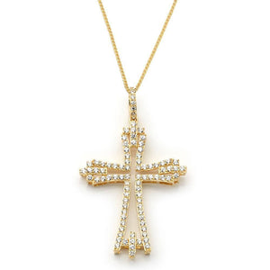 gold cross pendant necklace