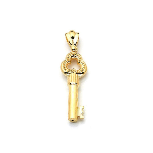 gold key pendant necklace