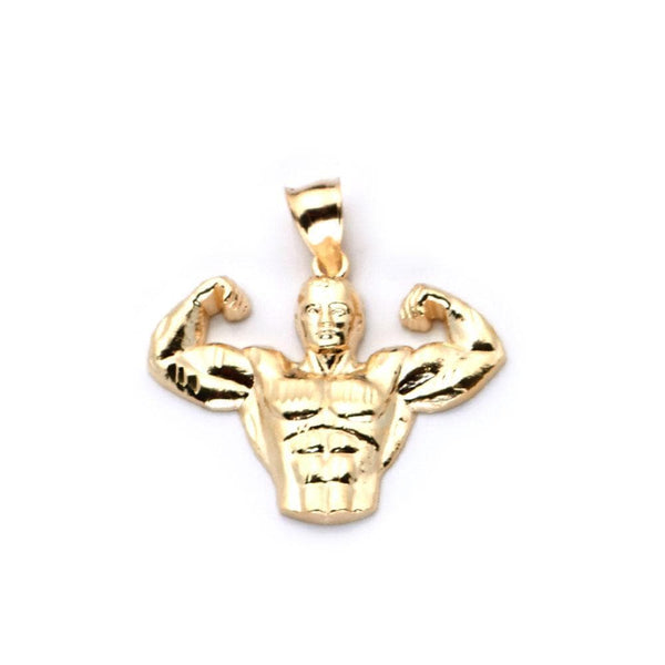 gold bodybuilder pendant