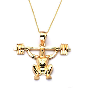 gold bodybuilder pendant