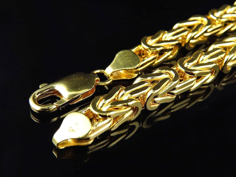 14K Yellow Gold Men's 3.5MM Solid Byzantine Chain – Jawa Jewelers