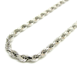 white gold diamond cut rope chain