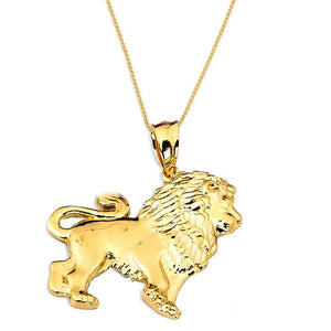 gold lion pendant necklace