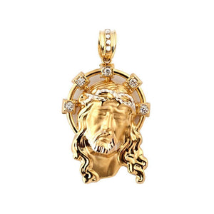 gold jesus face pendant