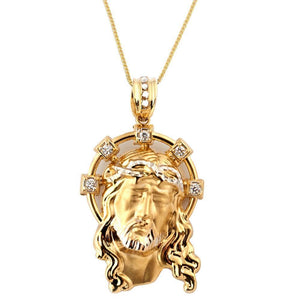 gold jesus face pendant