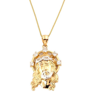 gold jesus face pendant