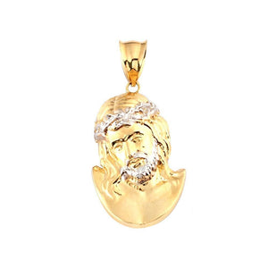 gold jesus face pendant