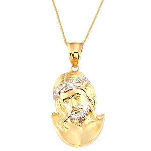 gold jesus face pendant