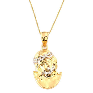 gold jesus face pendant