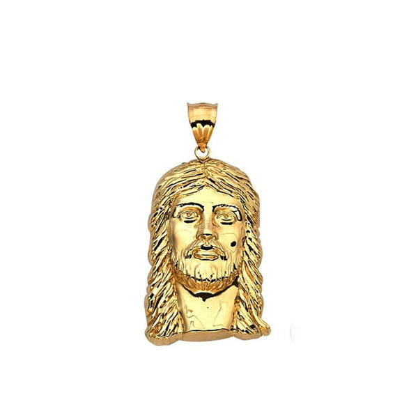 gold jesus face pendant