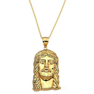 gold jesus face pendant