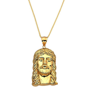 gold jesus face pendant