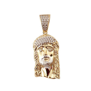 gold jesus face pendant