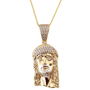 gold jesus face pendant