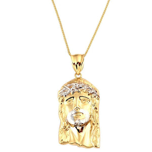 gold jesus face pendant