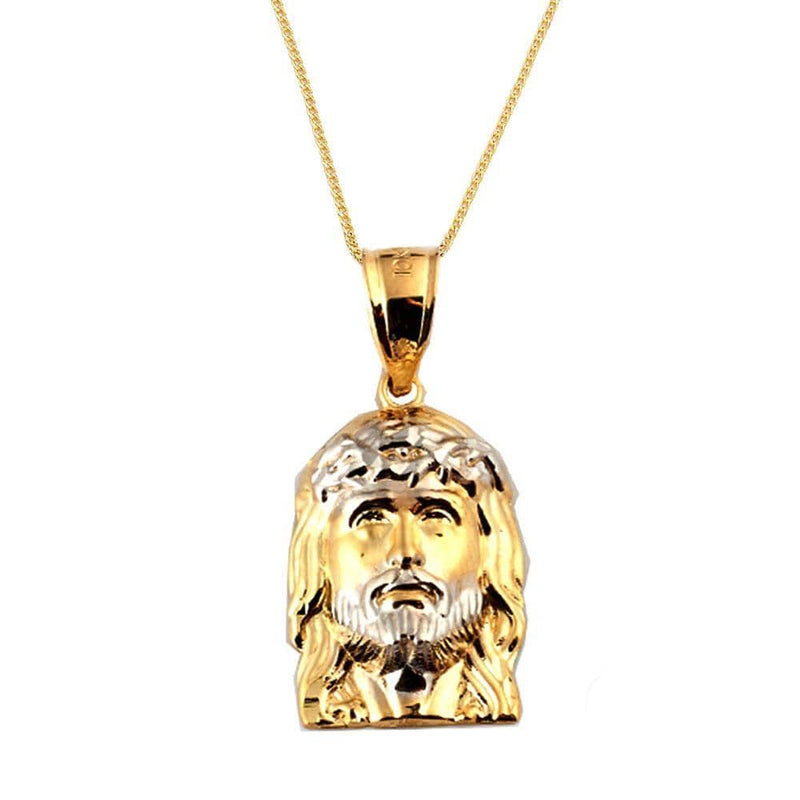 10K Yellow Gold Jesus Face Pendent Necklace – Jawa Jewelers