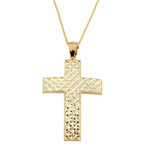 gold cross pendant necklace