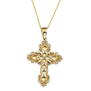 gold cross pendant necklace