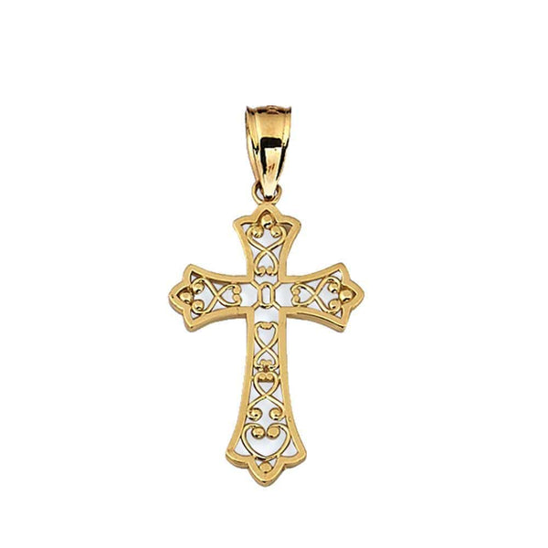 gold cross pendant necklace