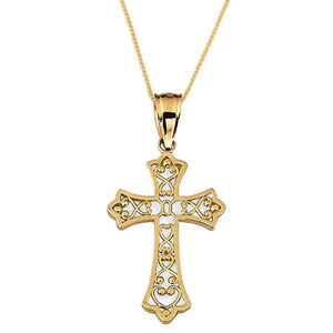 gold cross pendant necklace