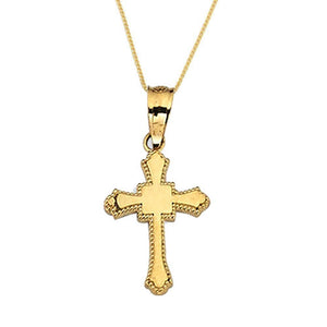 gold cross pendant necklace