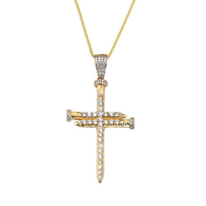 gold cross pendant necklace