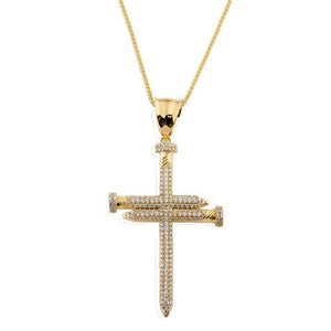 gold cross pendant necklace