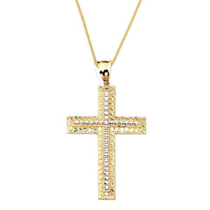 gold cross pendant necklace