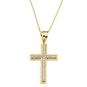 gold cross pendant necklace