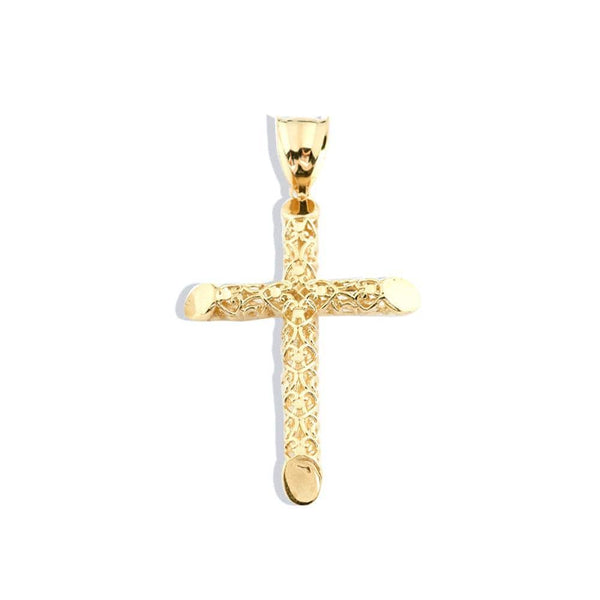 gold cross pendant necklace