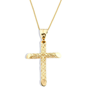 gold cross pendant necklace