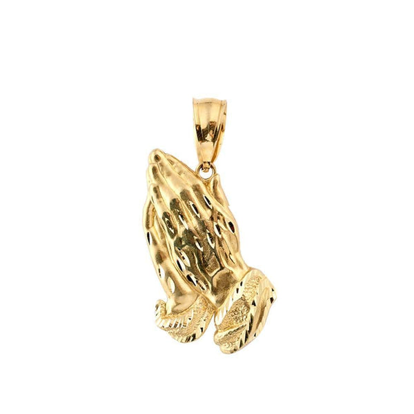 gold praying hands pendant