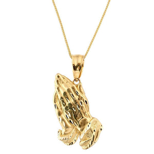 gold praying hands pendant