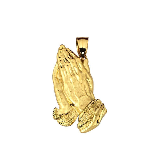 gold praying hands pendant