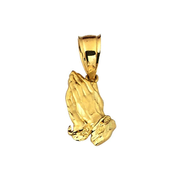 gold praying hands pendant