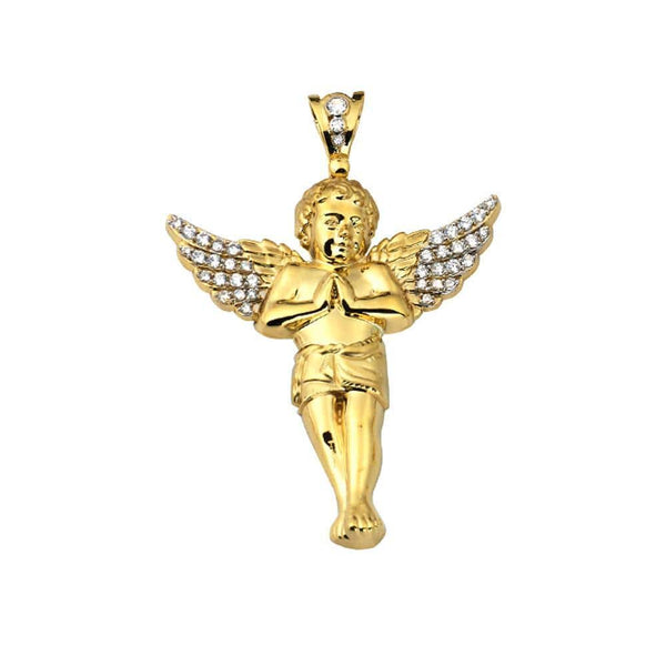 gold angel pendant necklace