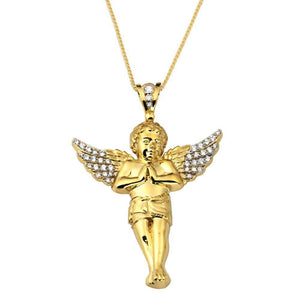 gold angel pendant necklace