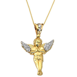 gold angel pendant necklace