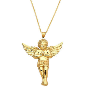 gold angel pendant necklace