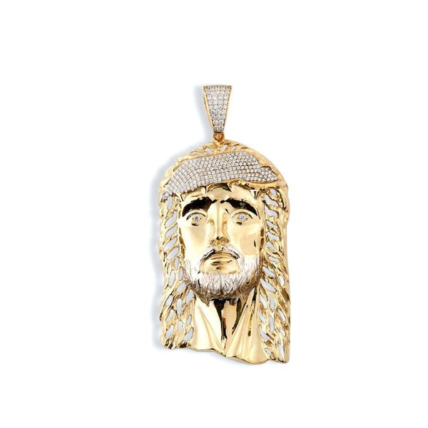 gold jesus face pendant