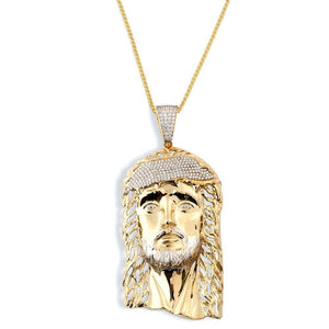 gold jesus face pendant