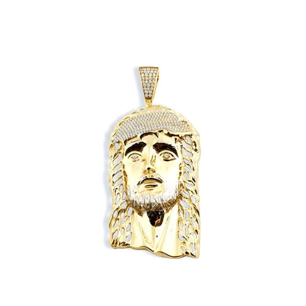 gold jesus face pendant