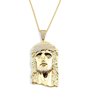 gold jesus face pendant