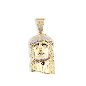 gold jesus face pendant