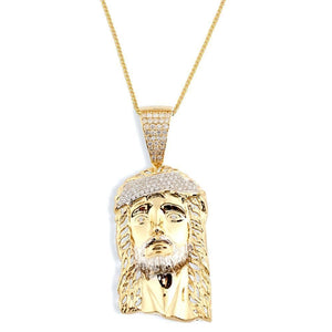 gold jesus face pendant