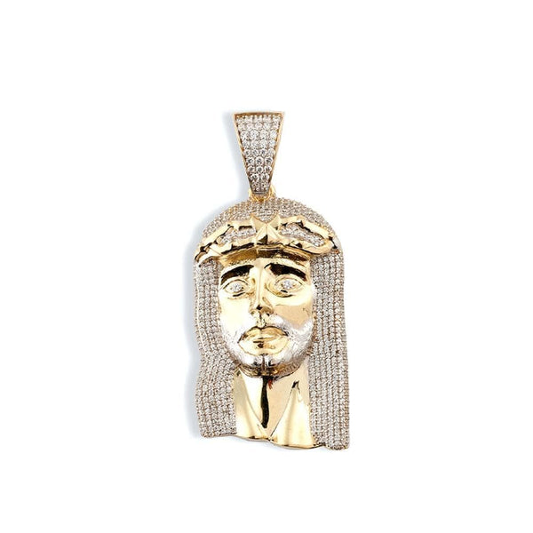 gold jesus face pendant