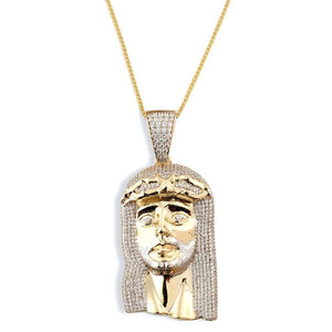 gold jesus face pendant