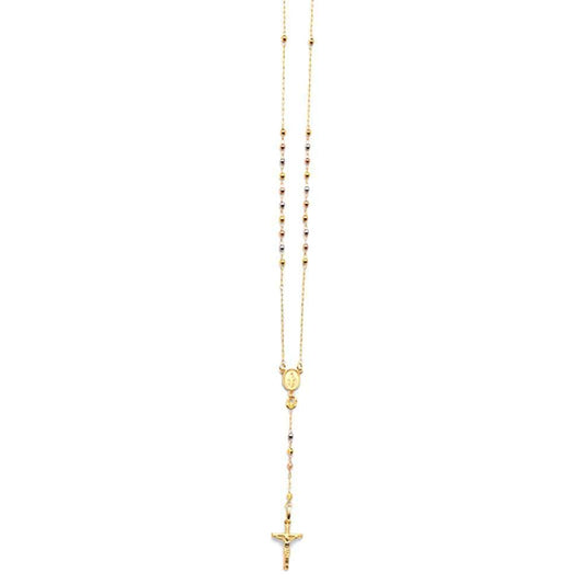 Rosary with 8mm Beads, 10K Gold Skull and Traditional Cross w/ T-Bar & –  King Baby