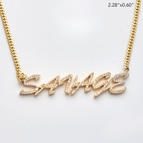 10KY 1.25CTW DIAMOND NECKLACE NAME PIECE