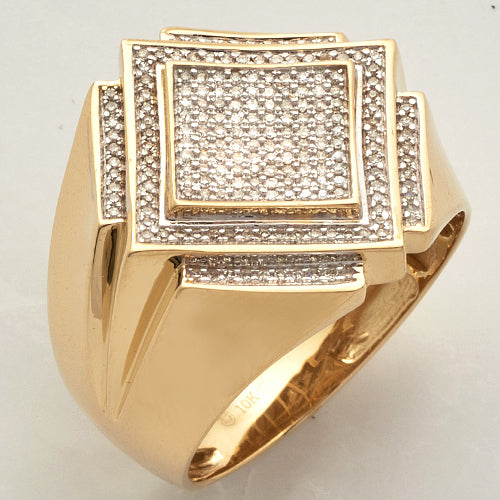 10KY 0.50CTW DIAMOND FANCY MENS RING